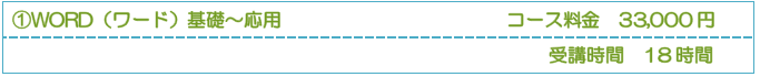 Word（ワード）基礎コース　コース料22,000円　受講時間の目安24時間｜BESTメニュー